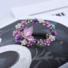 Purple Painted Butterfly Open Center Hair Barrette