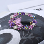 Purple Painted Butterfly Open Center Hair Barrette