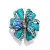 Blue Ribbons and Flowers Hair Claw