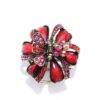 Red Ribbons and Flowers Hair Claw