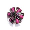 Purple Ribbons and Flowers Hair Claw
