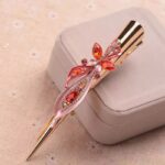 Red Long Flower Butterfly Alligator Hair Clip