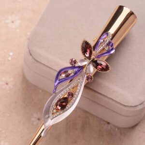 Purple Long Flower Butterfly Alligator Hair Clip