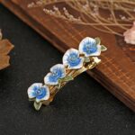 Enameled Four Flower Barrette