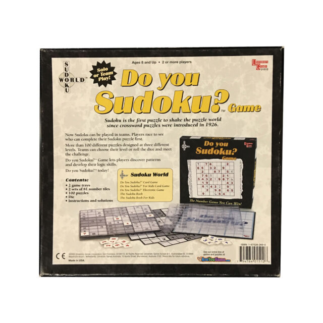 Do You Sudoku? board game back