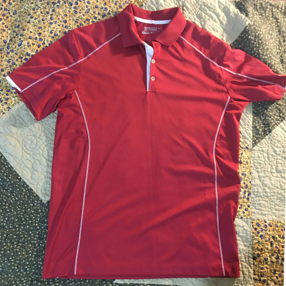 Silver Coconut » Red Nike Golf Shirt Dri-Fit Mens Medium
