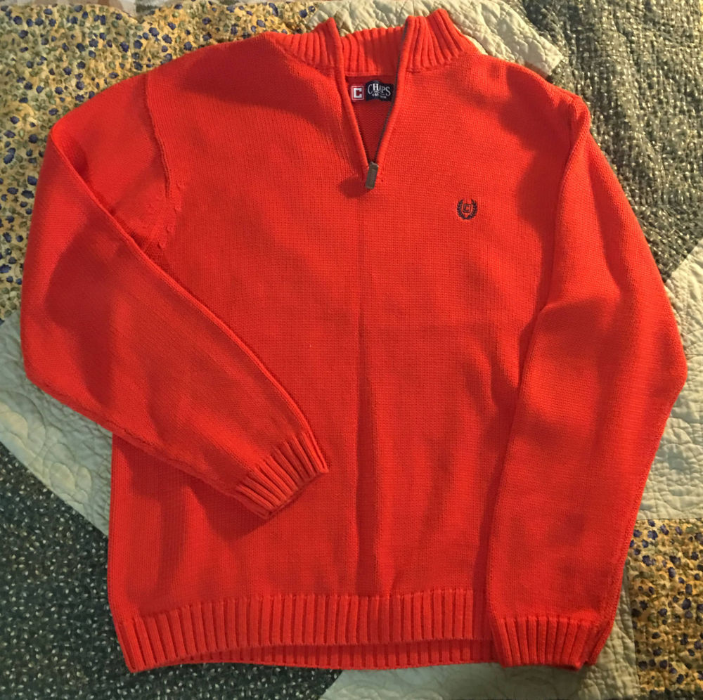 Orange Chaps Ralph Lauren 1/4 zip sweater