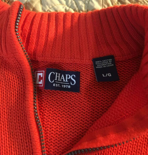 Silver Coconut » Orange Chaps Ralph Lauren 1/4 zip sweater