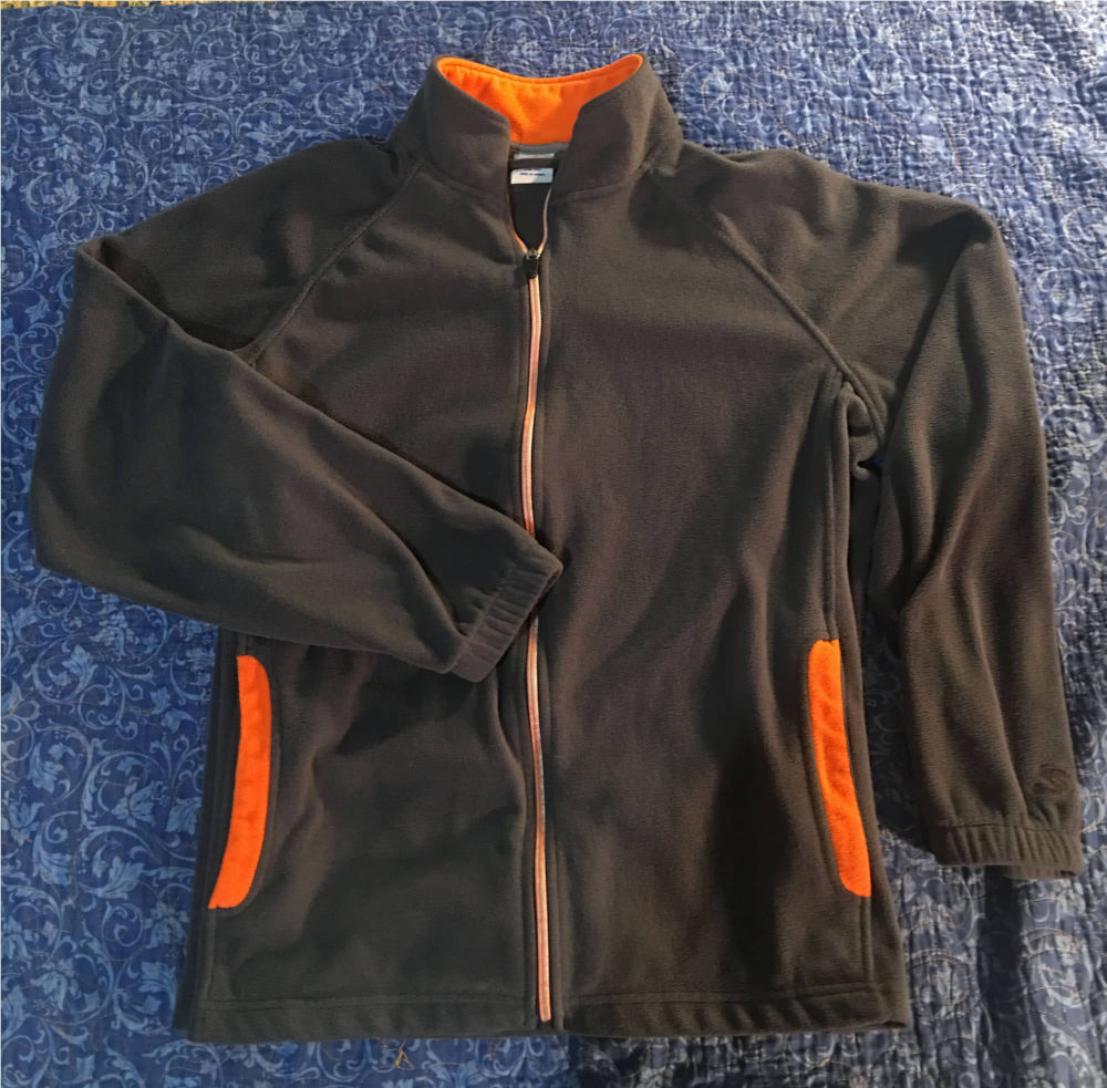 Starter Fleece Full Zip Sweatshirt Gray and Orange
