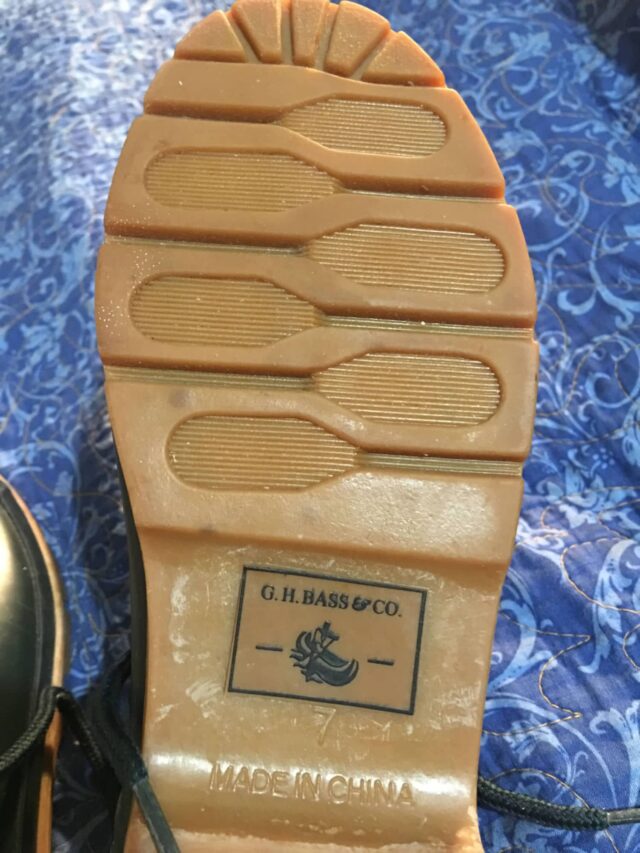 G H Bass & co rain shoes soles