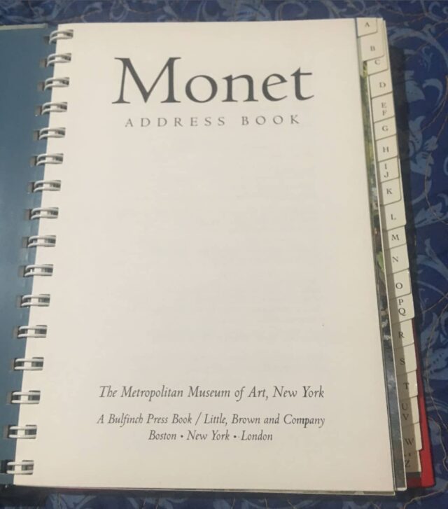 Monet Address Book Title Page