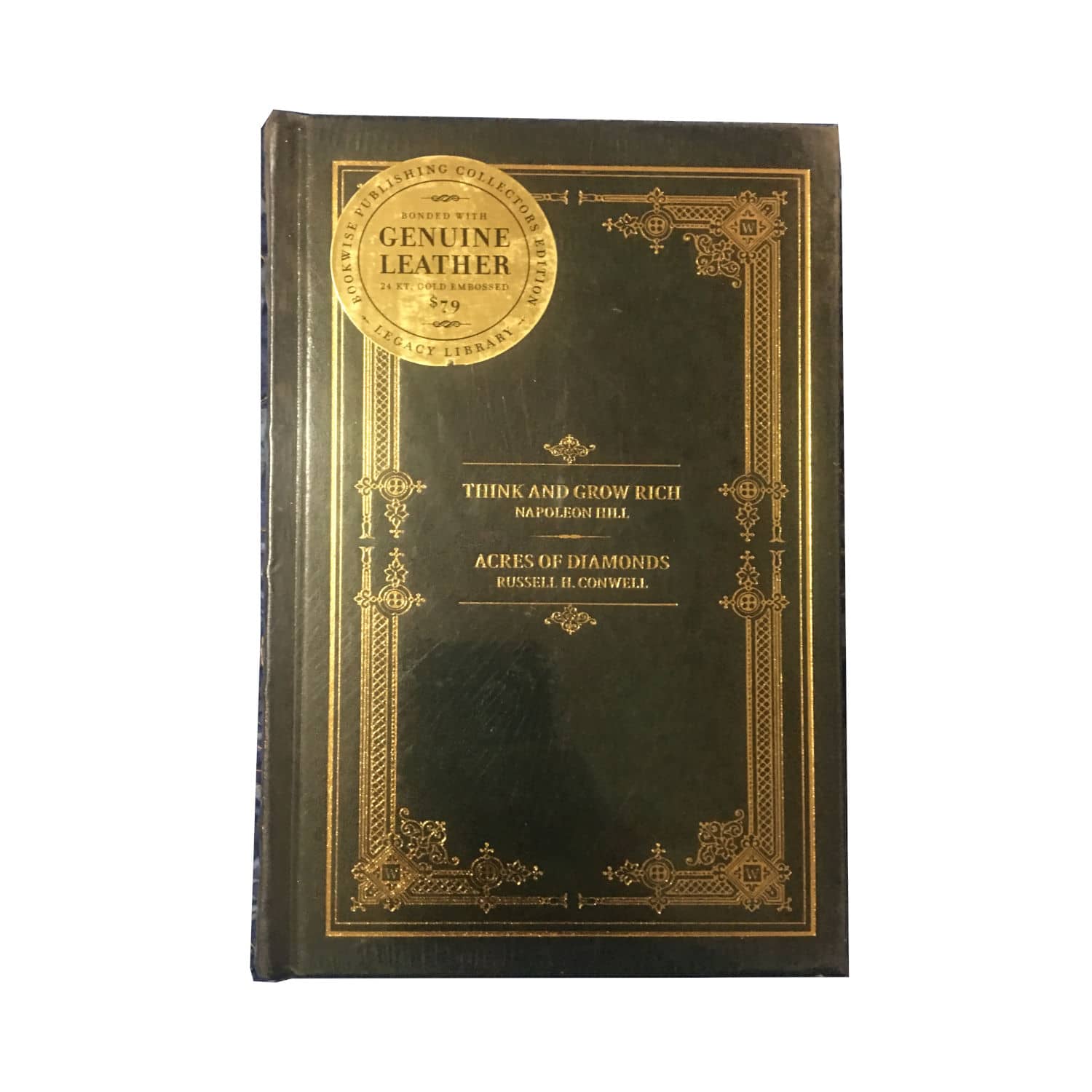 Think + Grow Rich / Acres of Diamonds Leather Bound 24K Gold Embossed