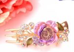 Purple Painted Rose Large Hair Clip