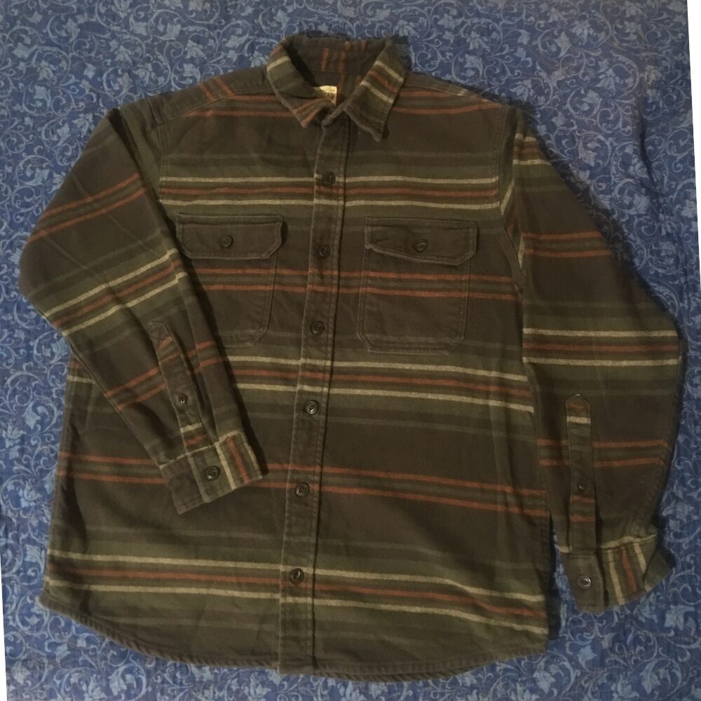 Red Head Flannel Shirt Green, Gray, and Orange