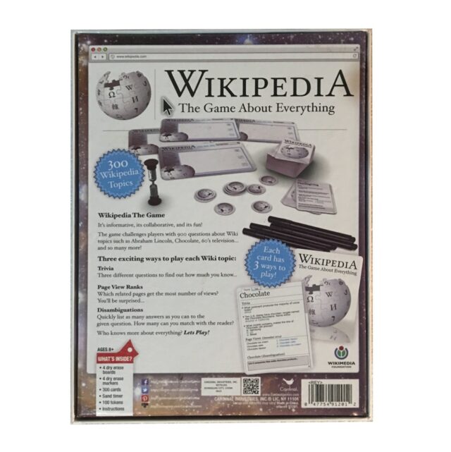 Wikipedia The Game board game back