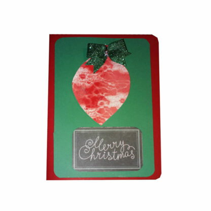 Merry Christmas Ornament Card with Bow