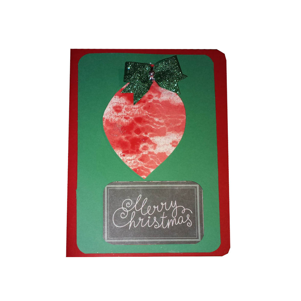 "Merry Christmas" Ornament Card Red