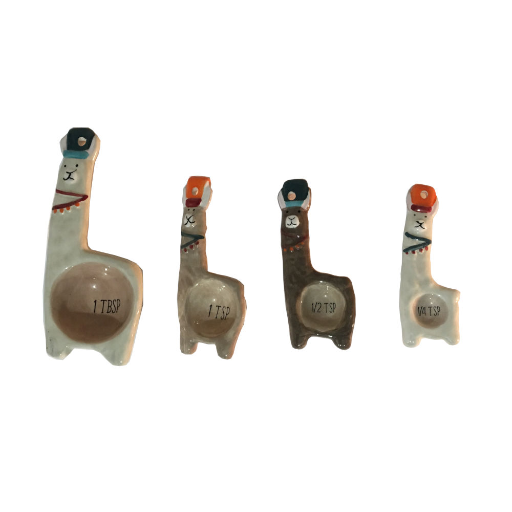 Llama Ceramic Measuring Spoons Decorative