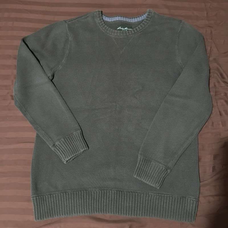 Eddie Bauer 100% Cotton Sweater Green