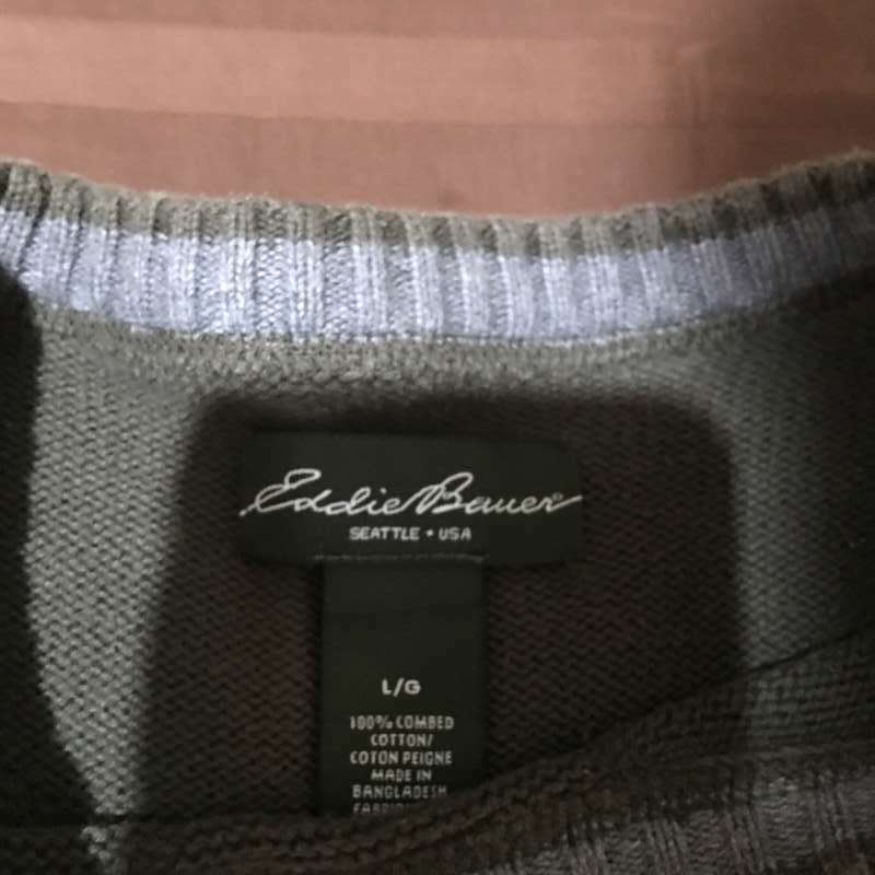 Eddie Bauer 100% Cotton Sweater Green - 